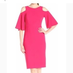 Black Halo Cold Shoulder Dress - White